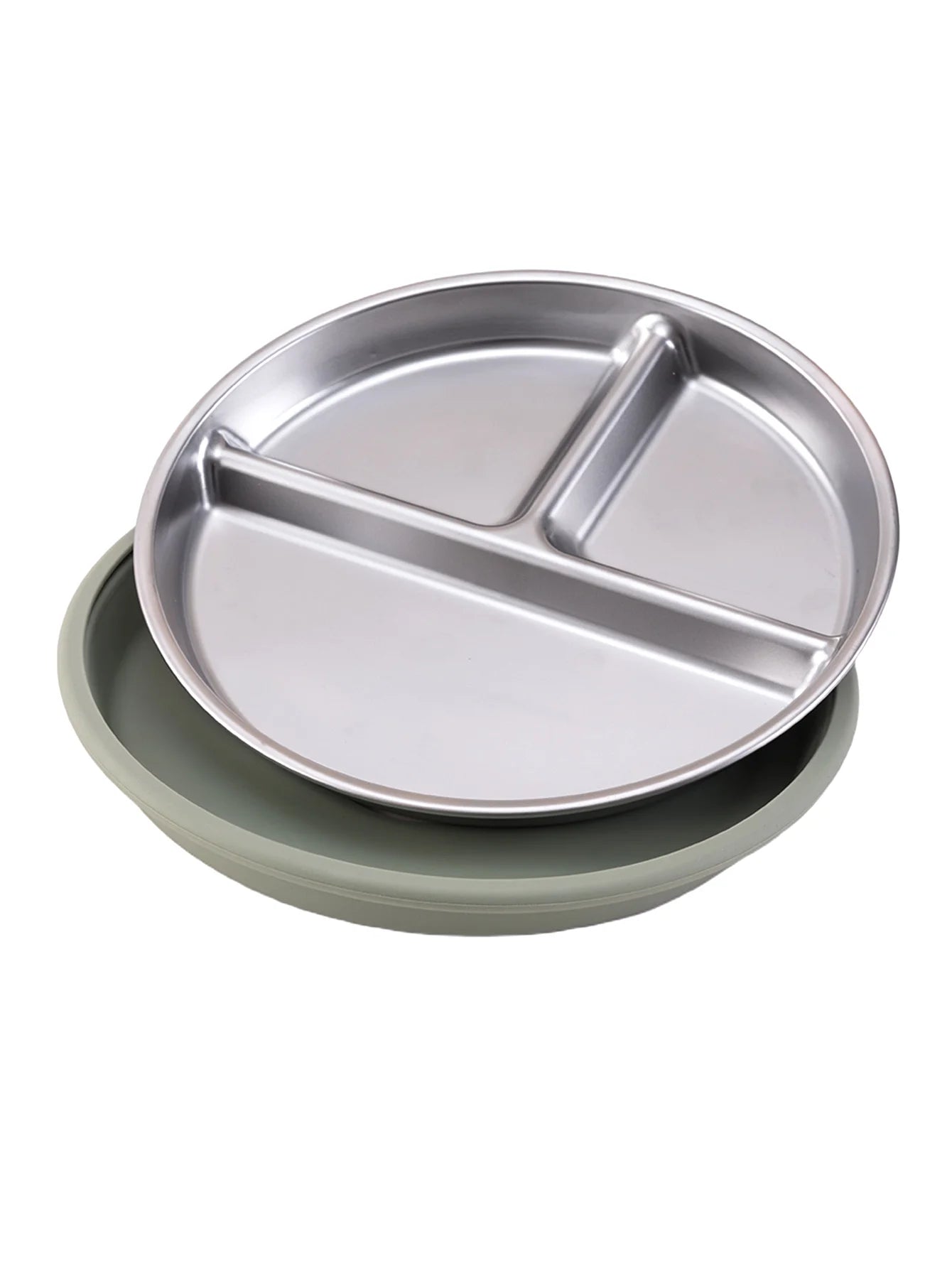 Assiette en Inox avec Ventouse – Vaisselle Bébé Antidérapante
