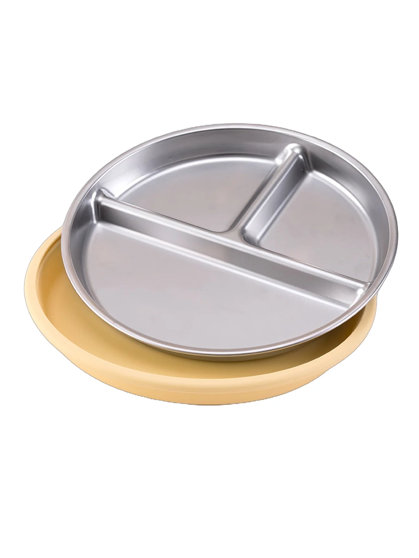 Assiette en Inox avec Ventouse – Vaisselle Bébé Antidérapante