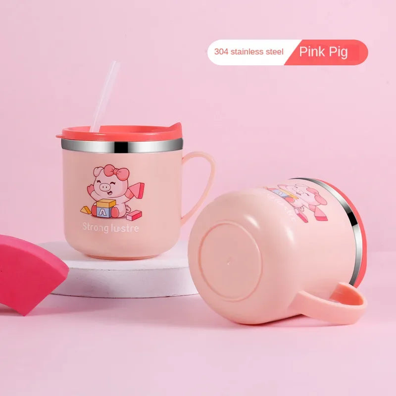 250ML Children Cute Cartoon Animals Thermos Water Bottle Kids Mug 304 Stainless Steel Vacuum Flasks Baby Tumbler Thermo Cup