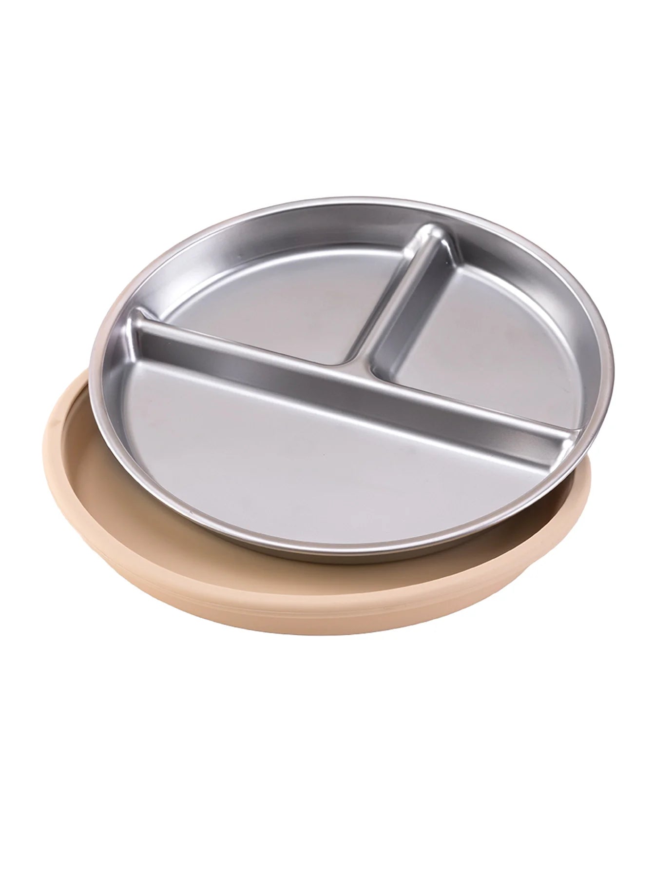 Assiette en Inox avec Ventouse – Vaisselle Bébé Antidérapante
