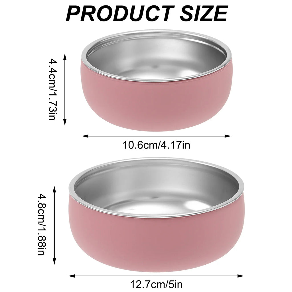 Set Repas Enfant 2 Pièces – Bol et Assiette en Inox avec Base Silicone
