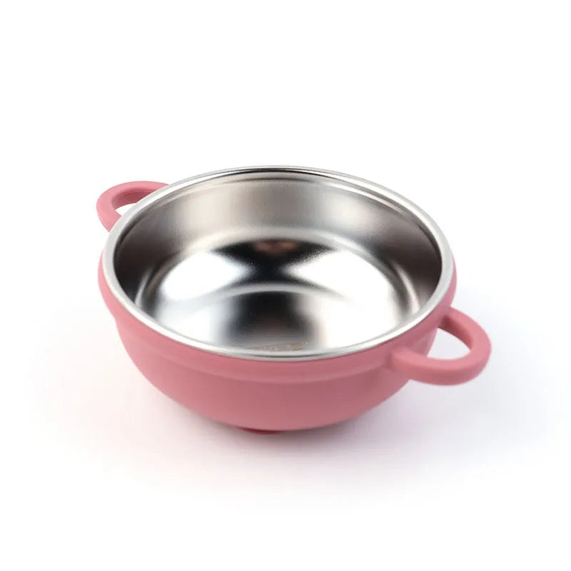 Set Repas Bébé – Bol et Cuillère en Inox avec Ventouse Silicone