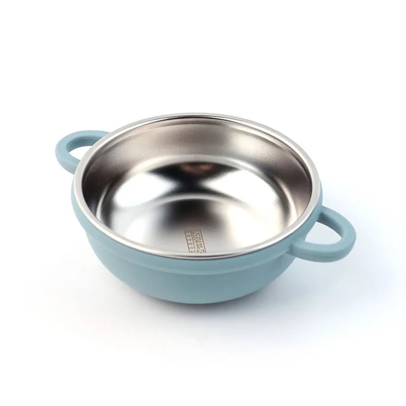 Set Repas Bébé – Bol et Cuillère en Inox avec Ventouse Silicone