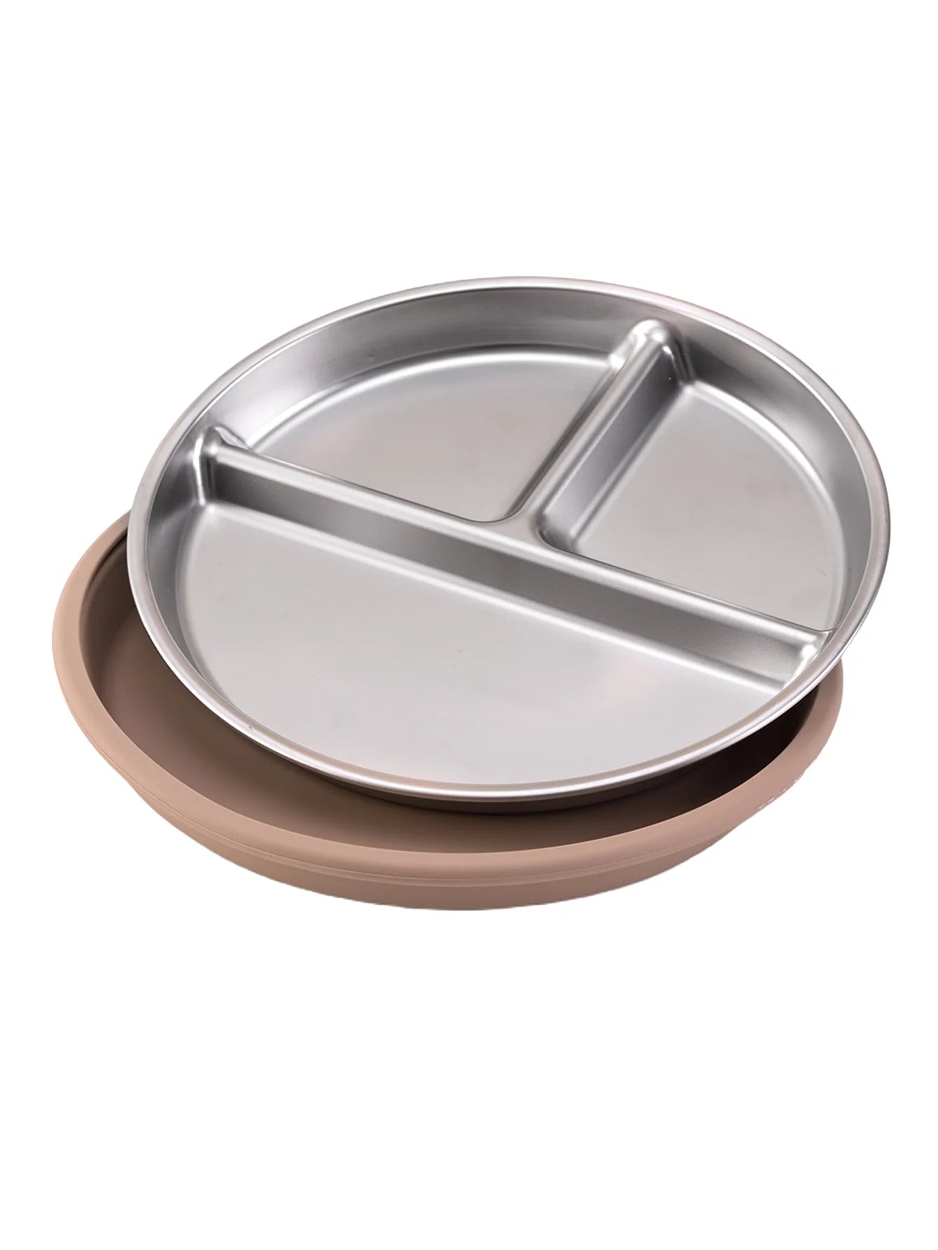 Assiette en Inox avec Ventouse – Vaisselle Bébé Antidérapante
