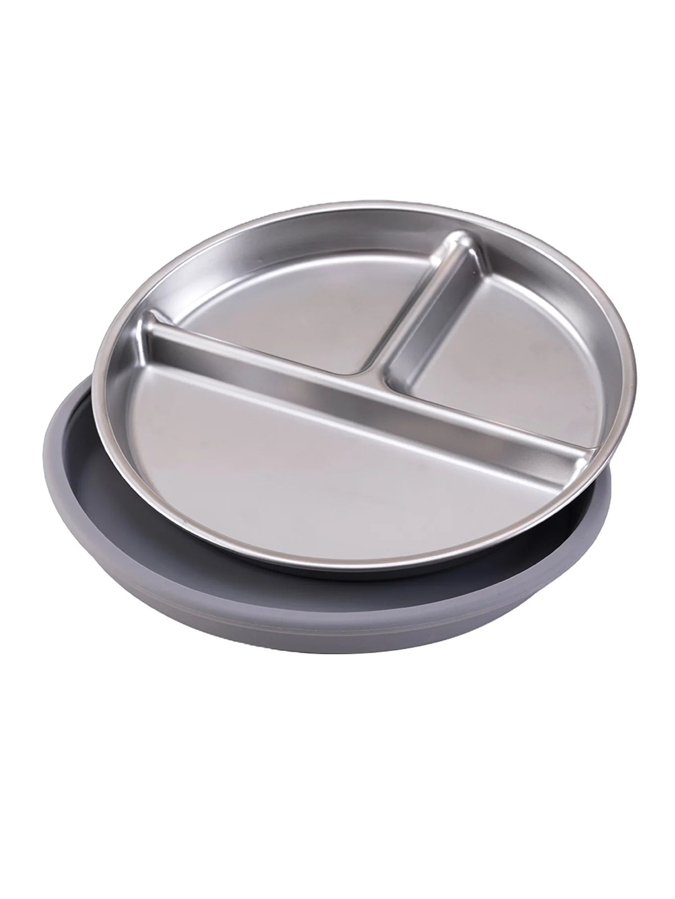 Assiette en Inox avec Ventouse – Vaisselle Bébé Antidérapante