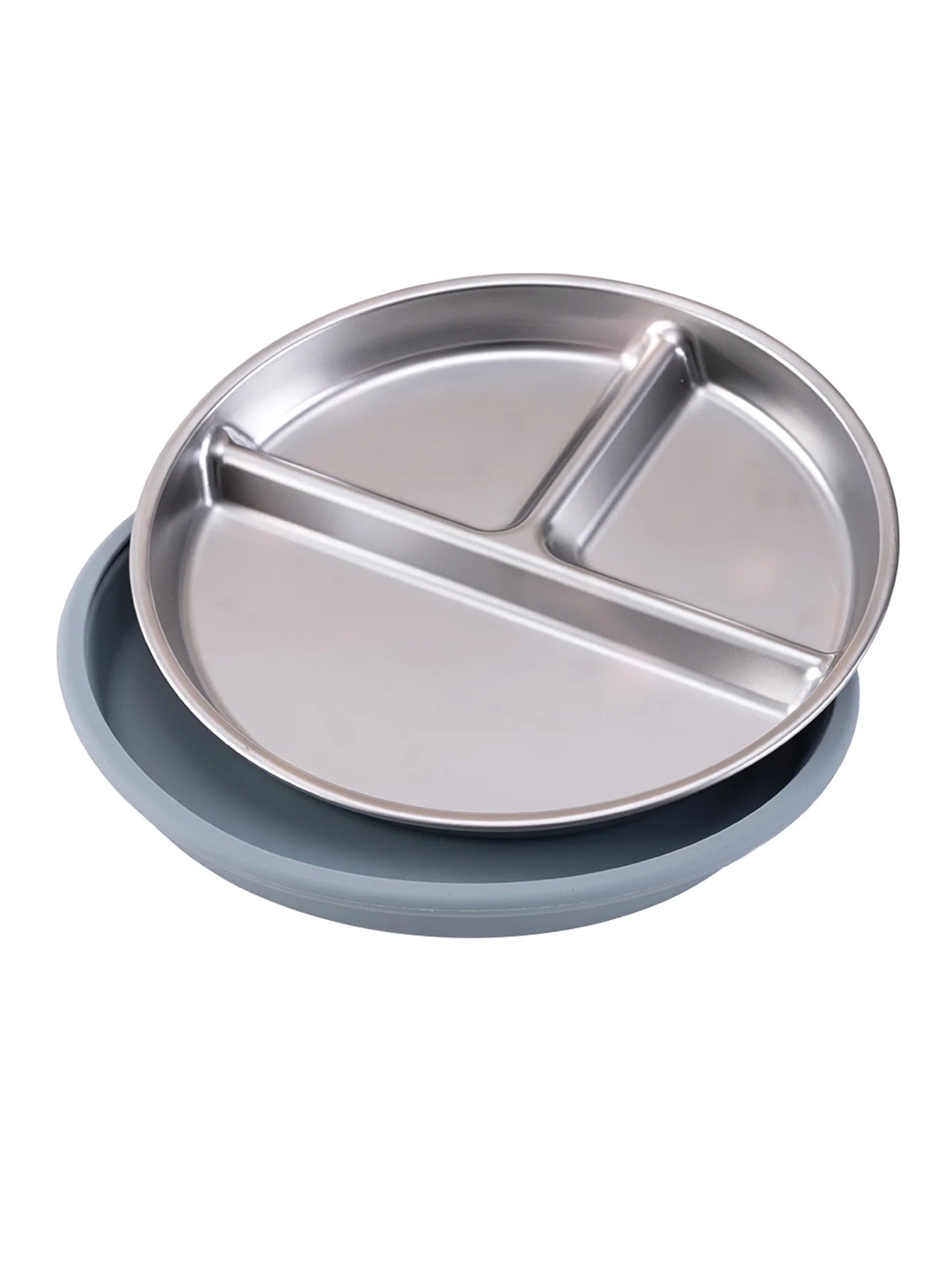 Assiette en Inox avec Ventouse – Vaisselle Bébé Antidérapante