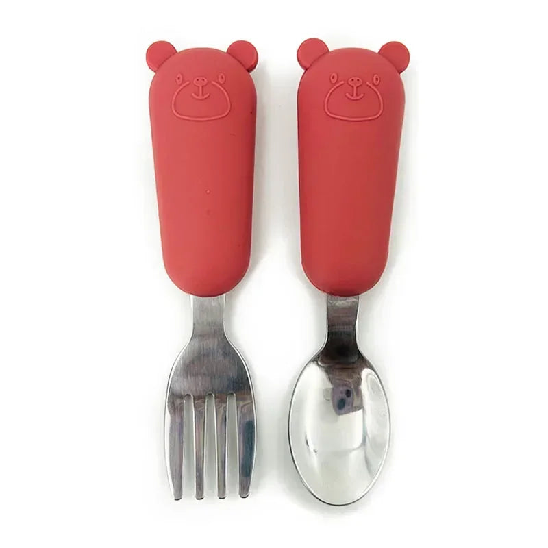 Set Repas Bébé – Bol et Cuillère en Inox avec Ventouse Silicone