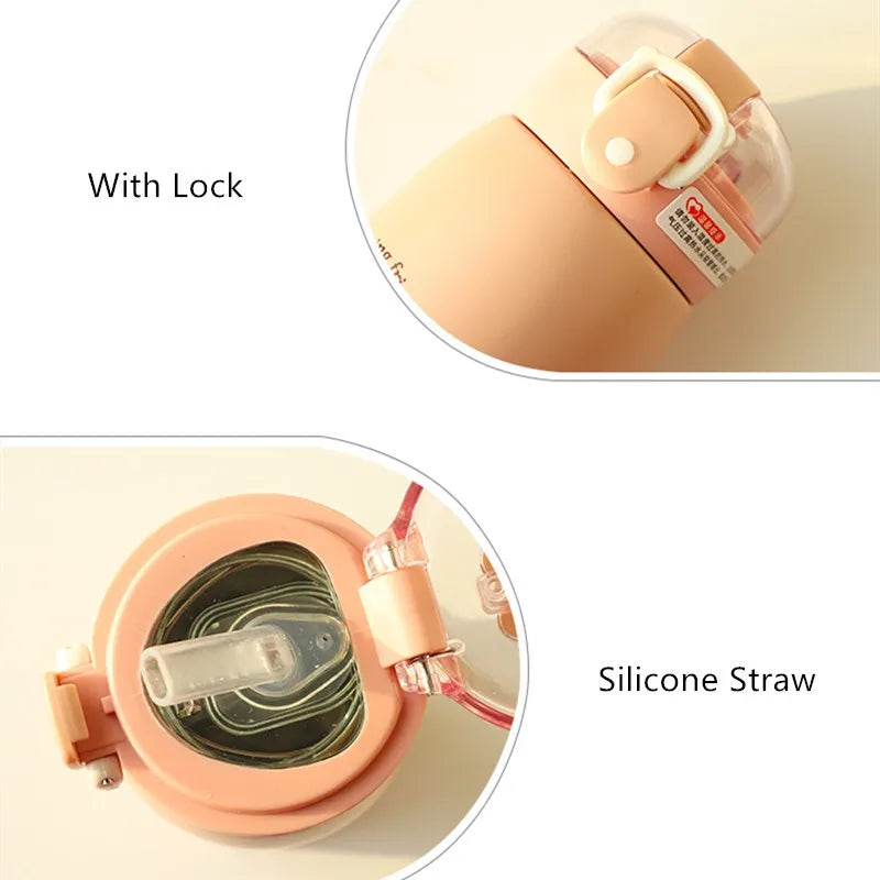 Gourde isotherme enfant – Inox & paille intégrée