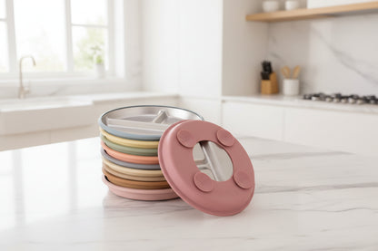Assiette en Inox avec Ventouse – Vaisselle Bébé Antidérapante