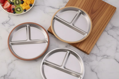 Assiette en Inox avec Ventouse – Vaisselle Bébé Antidérapante