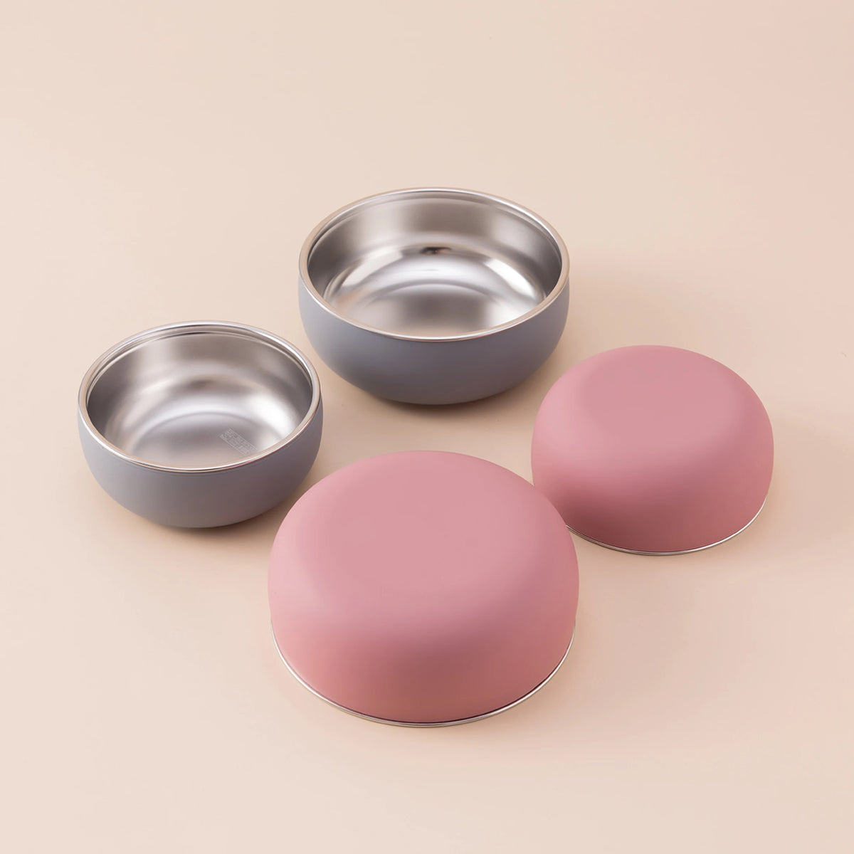 Set Repas Enfant 2 Pièces – Bol et Assiette en Inox avec Base Silicone