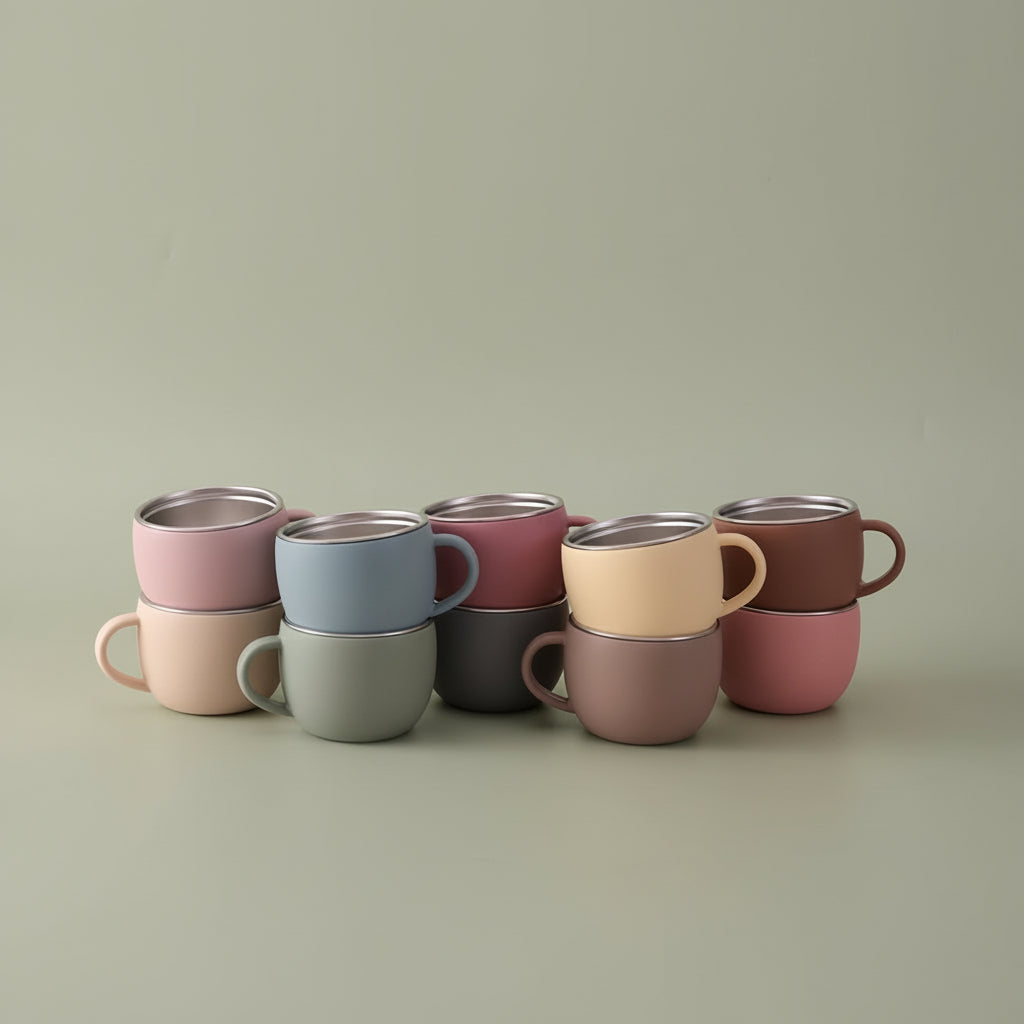 Color Kids 1PC Baby Stainless Steel Water Cup Detachable Silicone Mug Cup BPA Free Feeding Water Bottle for Children'S Tableware