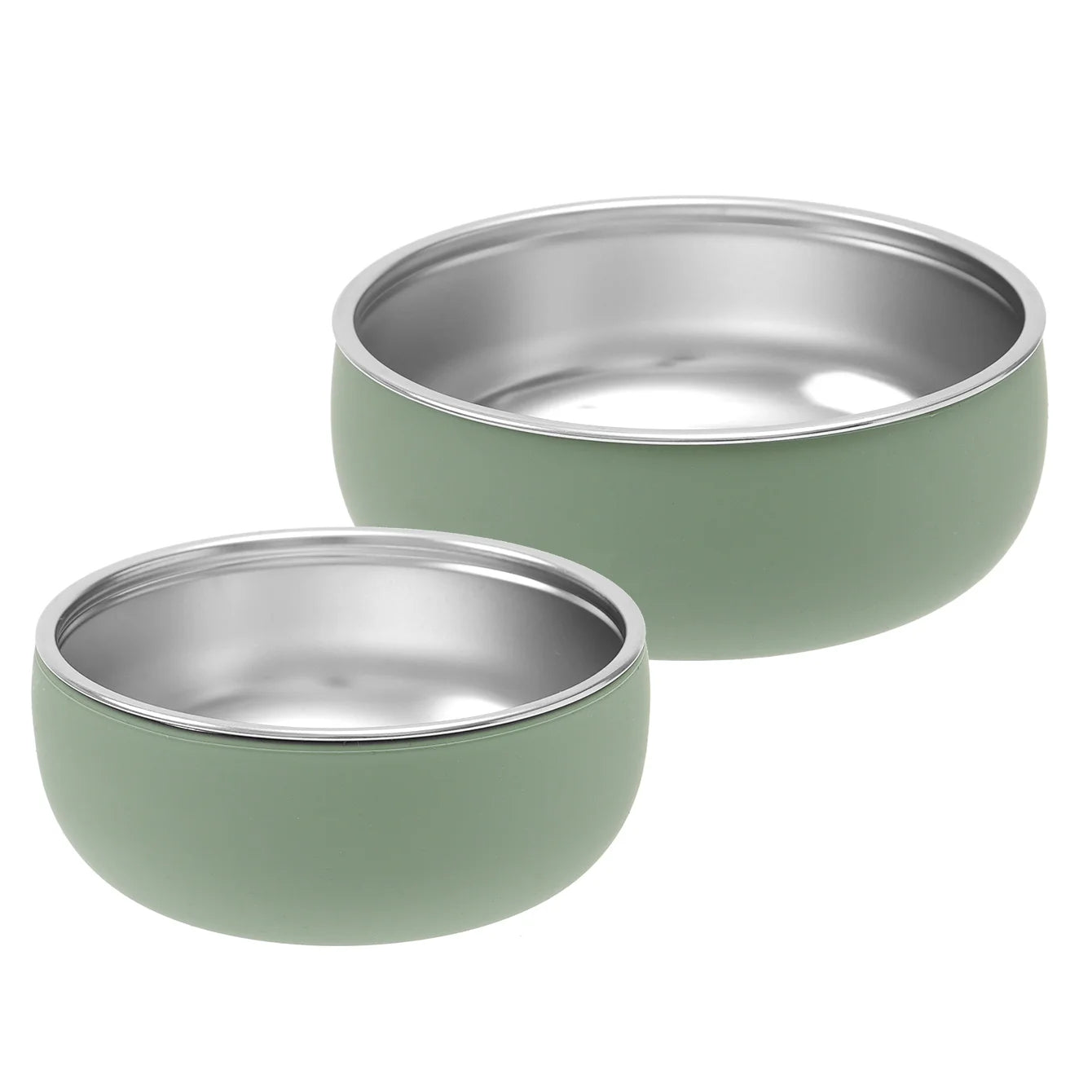 Set Repas Enfant 2 Pièces – Bol et Assiette en Inox avec Base Silicone