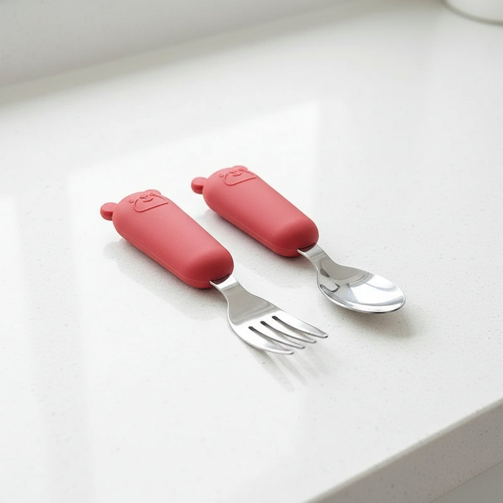 Set Repas Bébé – Bol et Cuillère en Inox avec Ventouse Silicone