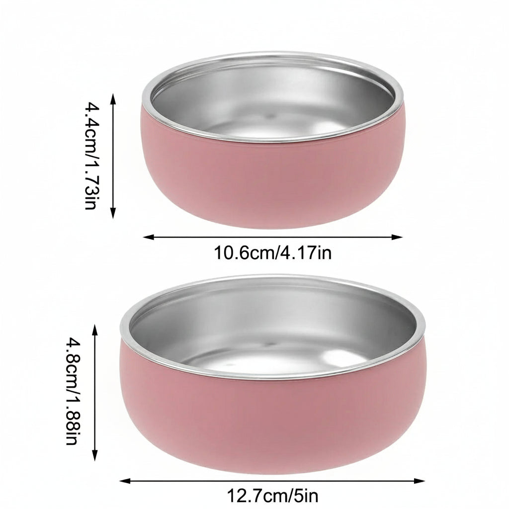 Set Repas Enfant 2 Pièces – Bol et Assiette en Inox avec Base Silicone