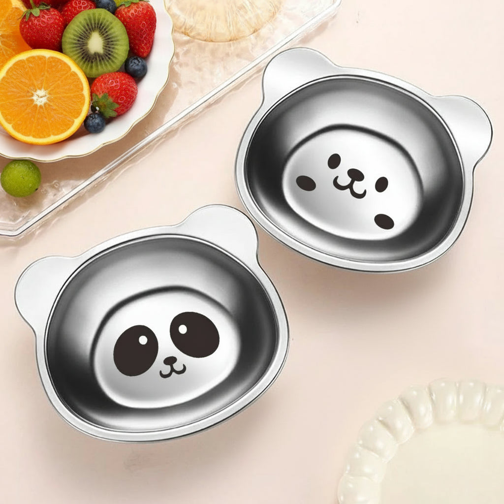 Bol en inox ourson & panda