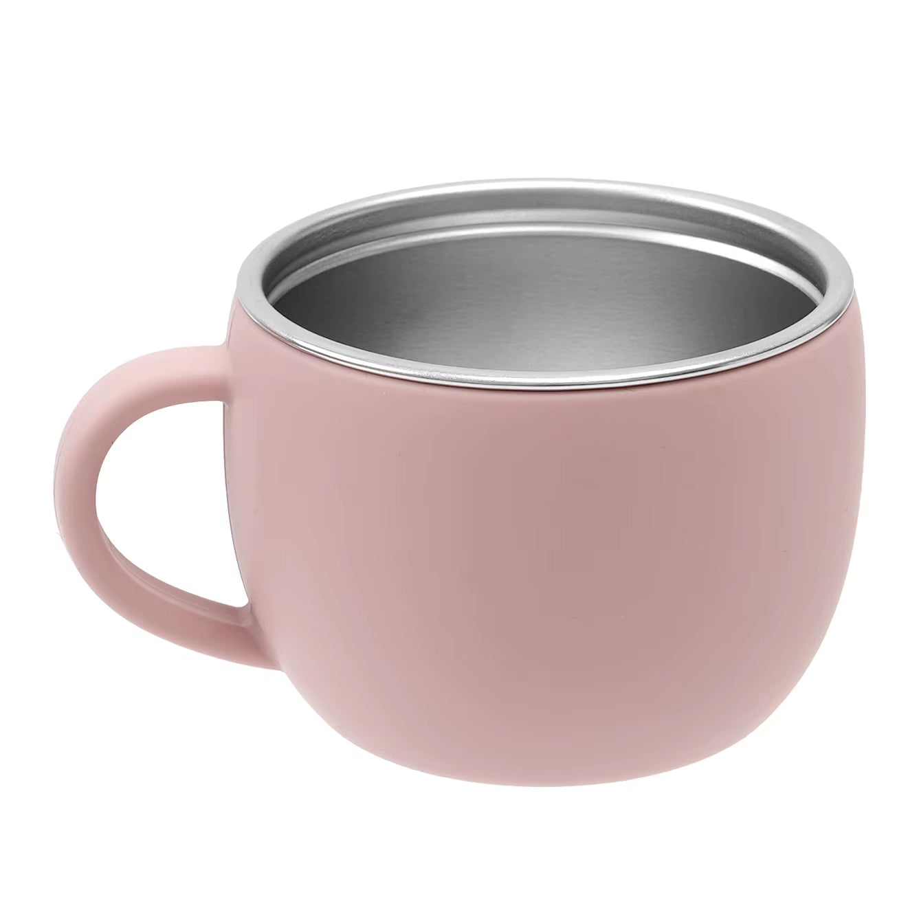 Tasse en inox pour bébé avec poignée – silicone antidérapant détachable, légère et sans BPA, idéale pour l’apprentissage des premiers liquides.